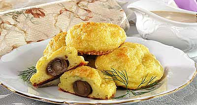 Картофельные шарики с грибами